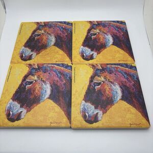 Thirstystone Colorful Donkey Portrait Coasters by Marion Rose Set of 4